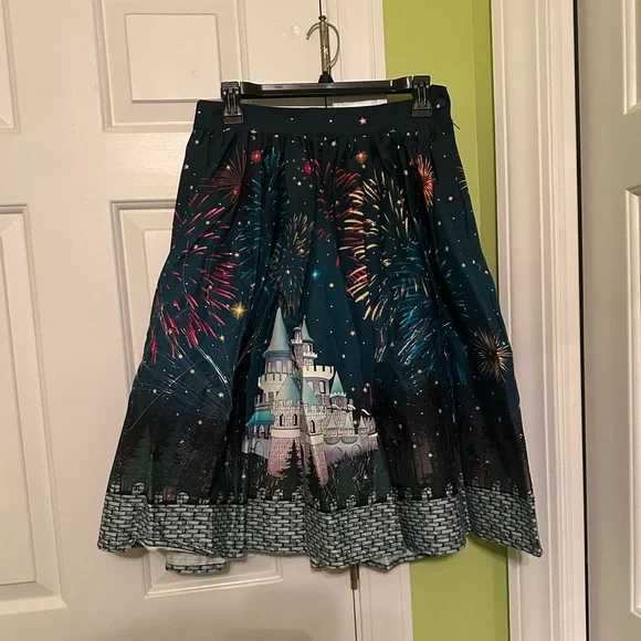 NWOT Unique Vintage Magic Fireworks Show High Waisted Swing Skirt Size Large - Picture 5 of 12